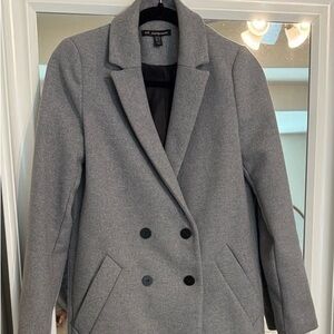Zara Women's Elegant Gray Pea Coat